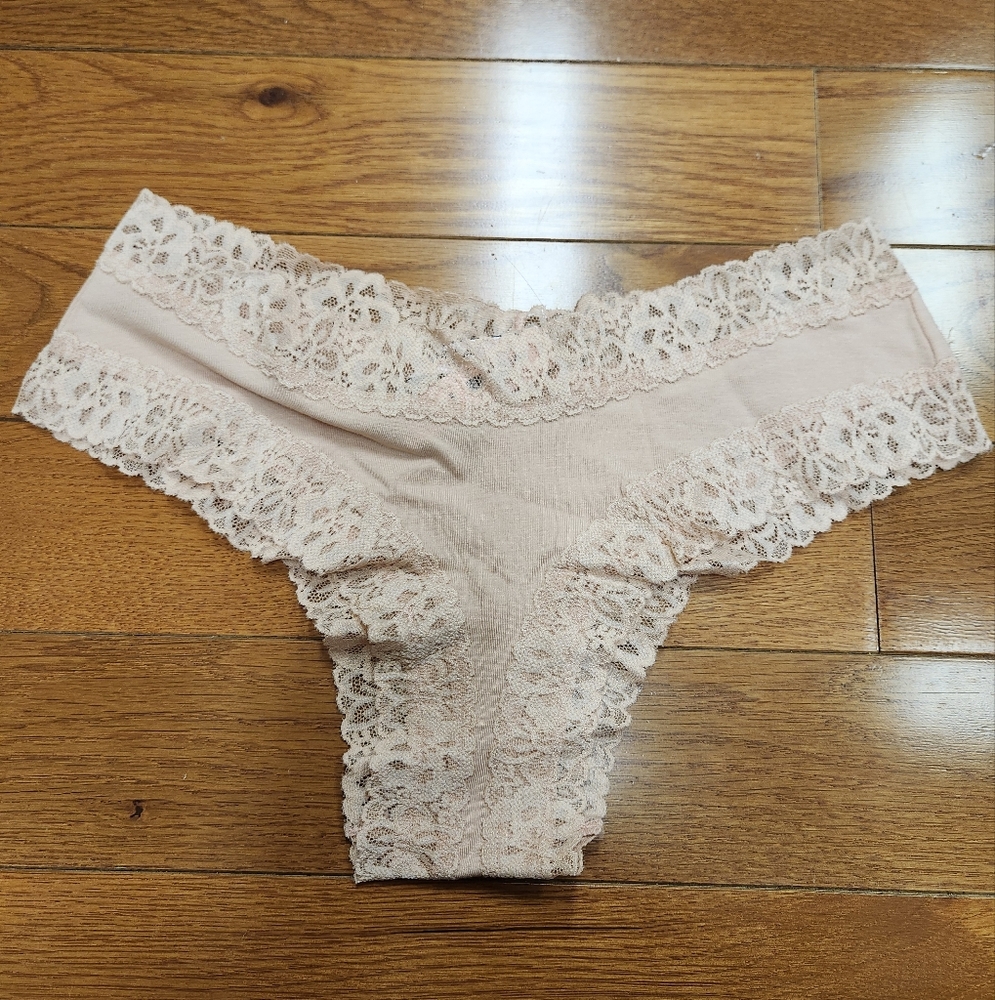 Lace Trimmed Tan Panties